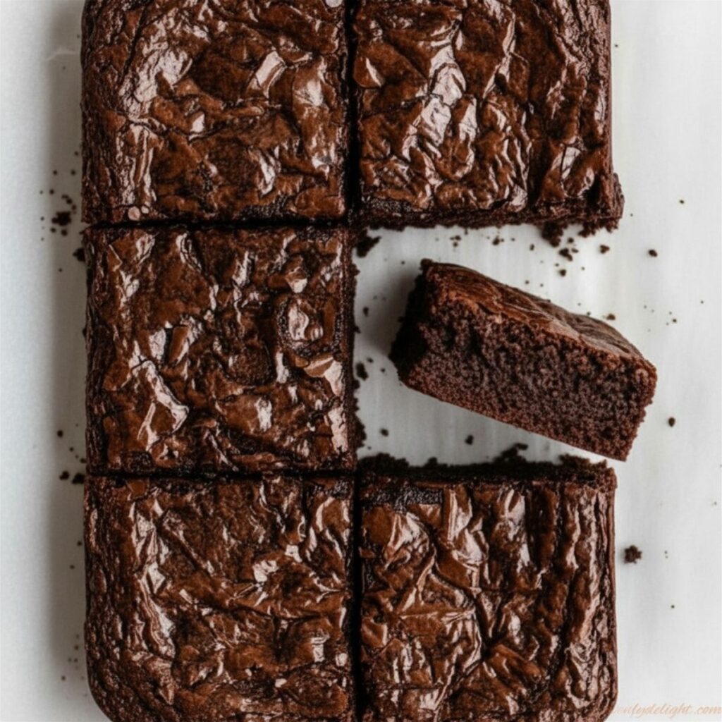 Bakery-style brownies with deep chocolate and golden edges