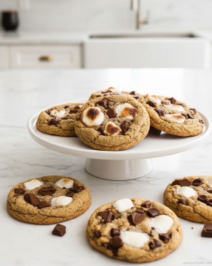 Easy homemade s’mores cookies made with graham crackers, chocolate, and marshmallows