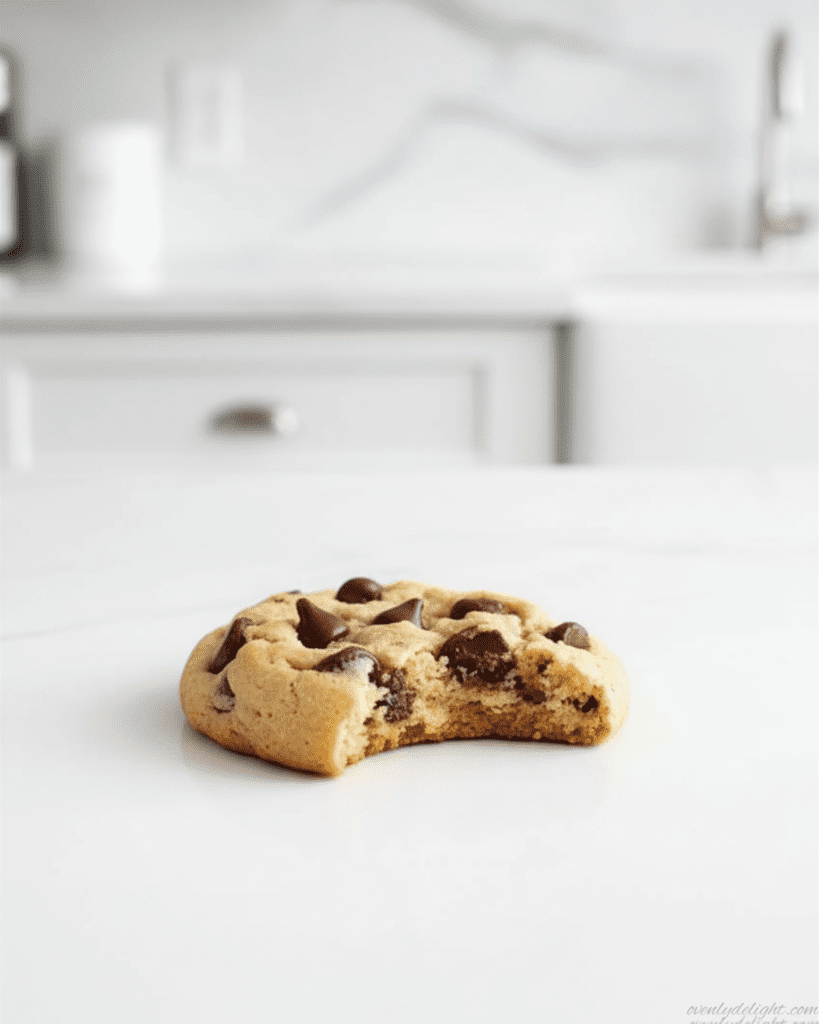 Fresh baked peanut butter chocolate chip cookies with golden brown edges
