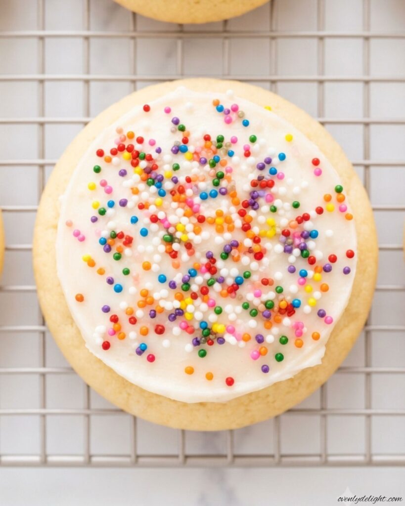 Chewy Dot Cake Cookies filled with colorful candy-coated chocolates, perfect for holidays, parties, or everyday baking.