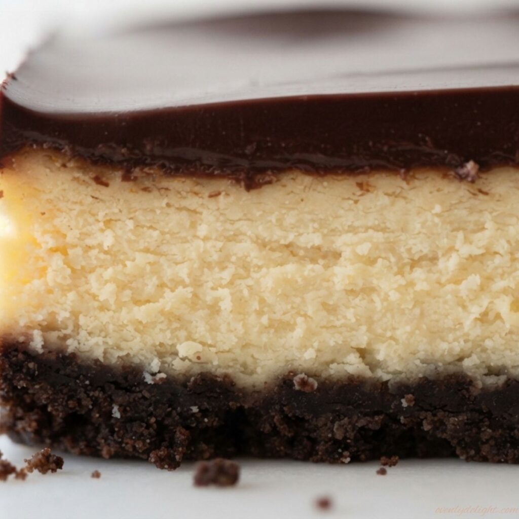 Easy White Chocolate Cheesecake Bars with Oreo crust and rich ganache