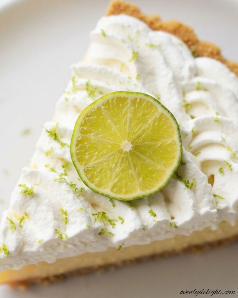 Easy no bake key lime pie featuring a smooth citrus filling in a crunchy graham cracker crust.