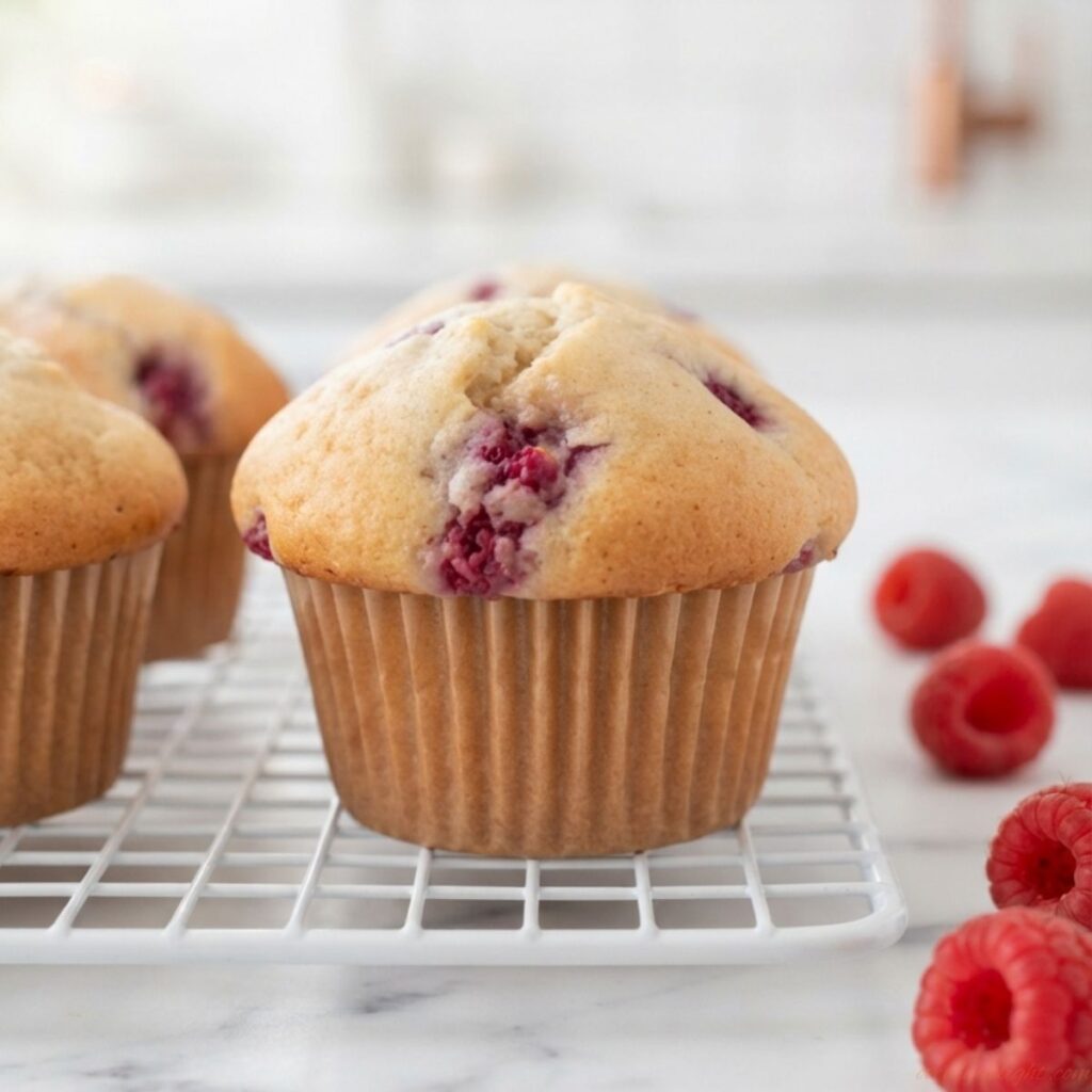 Easy raspberry muffins with fresh raspberries perfect for breakfast
