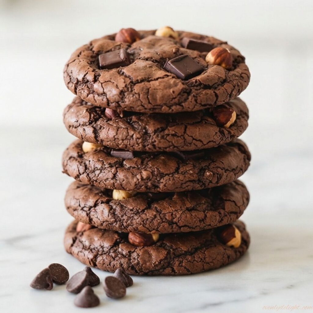 Homemade Nutella cookies with rich chocolate hazelnut flavor