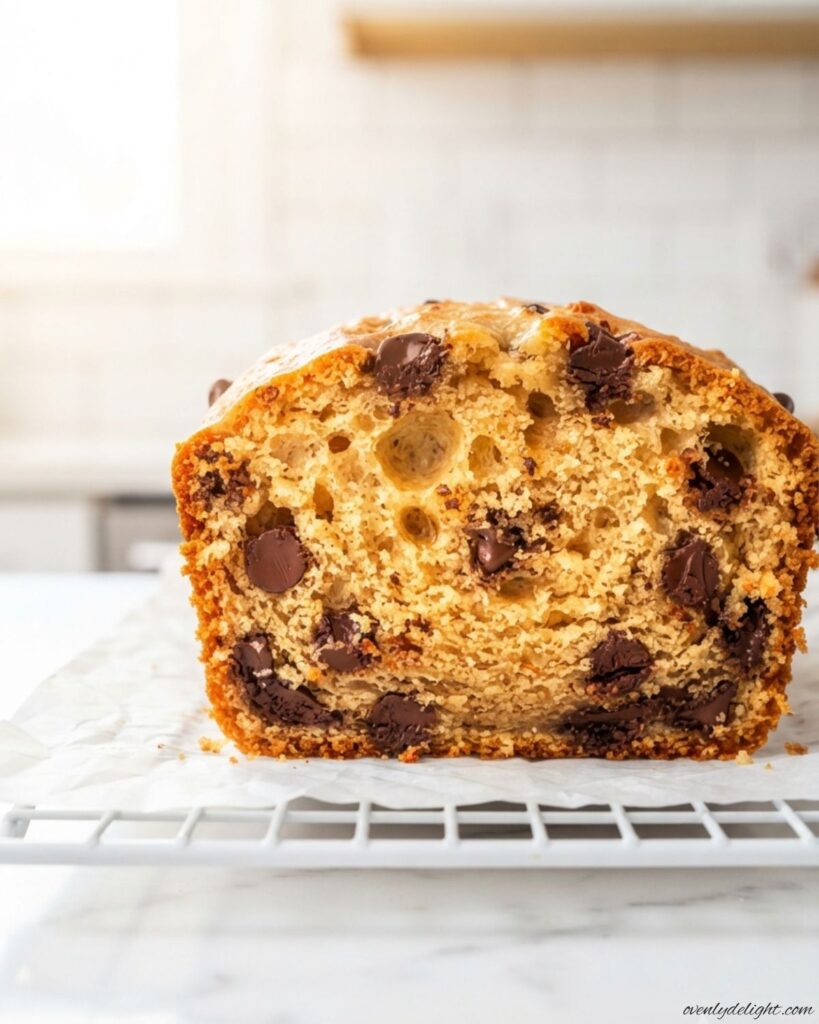 Homemade peanut butter chocolate chip bread with a tender crumb and rich peanut butter flavor