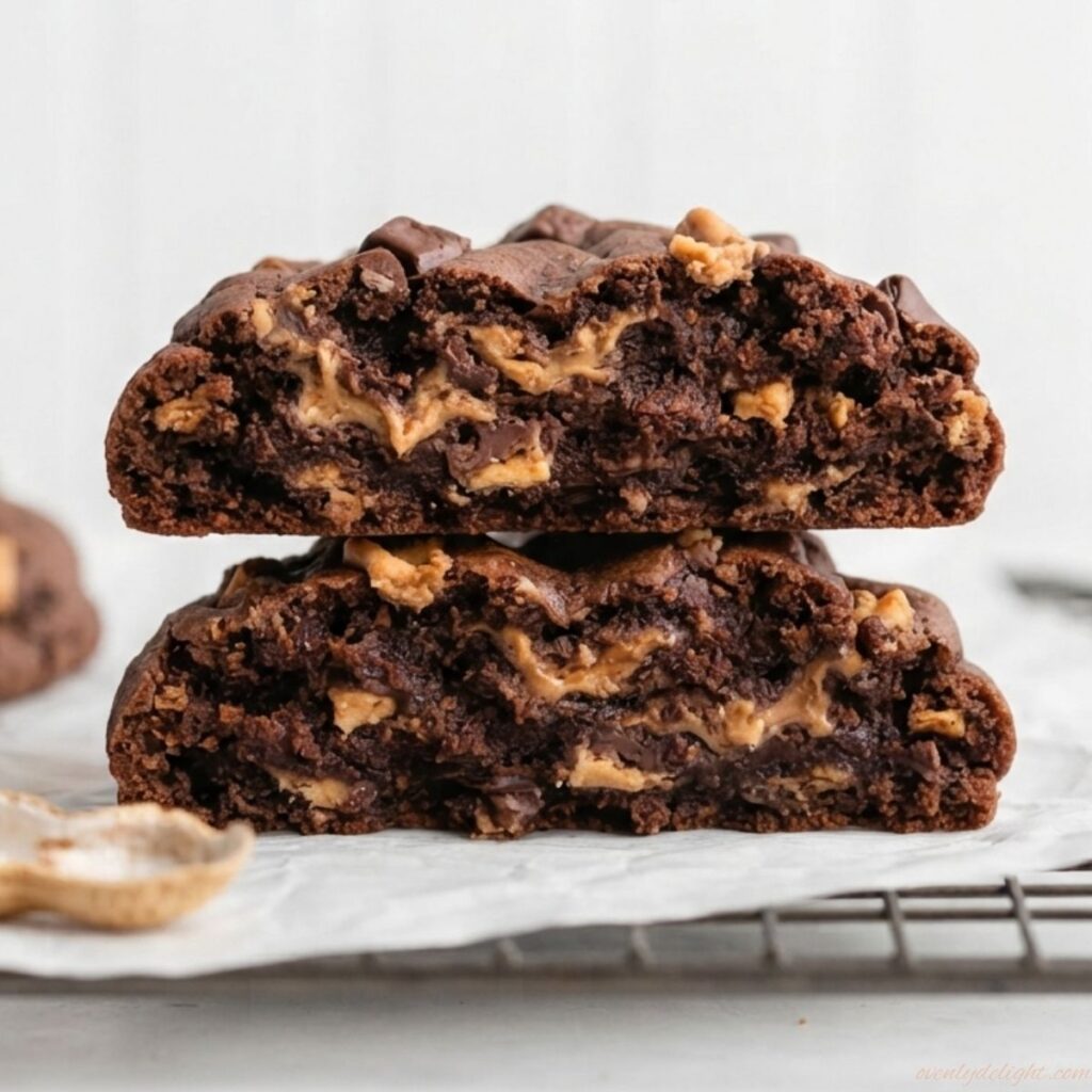 Soft and chewy dark chocolate peanut butter chip cookies