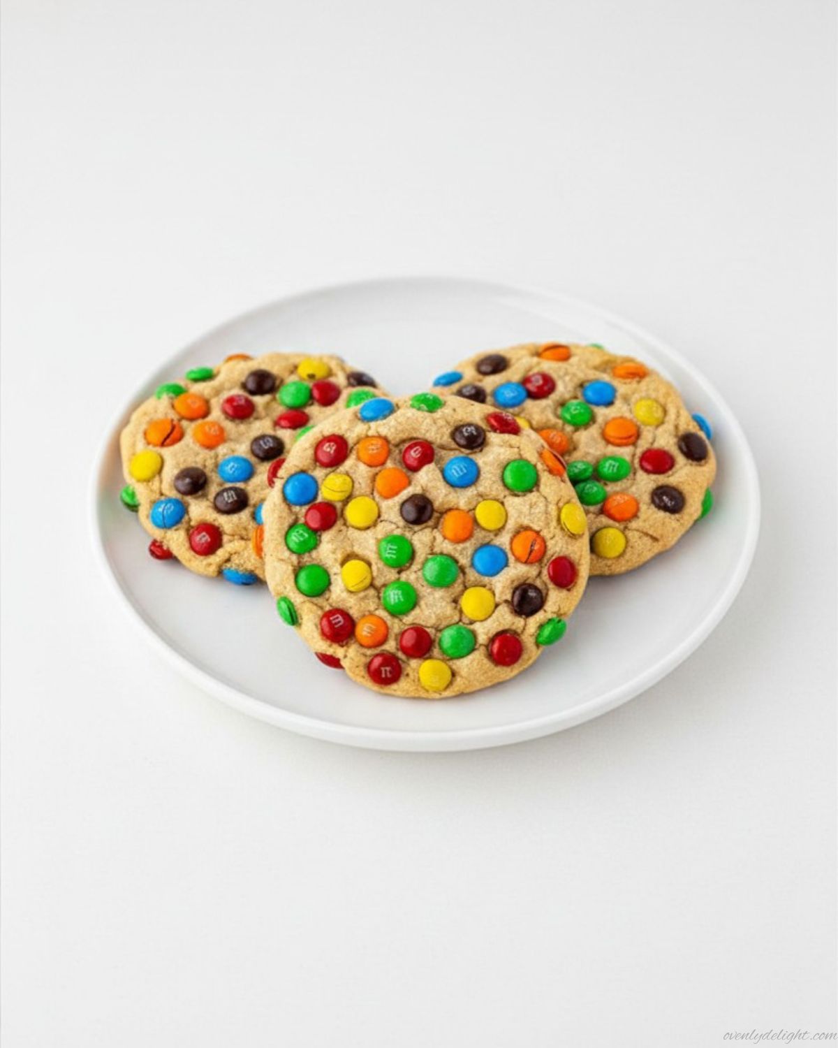 Soft and chewy peanut butter M&M cookies loaded with colorful candy pieces