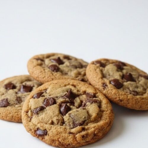 Soft and chewy sourdough chocolate chip cookies with chocolate chips