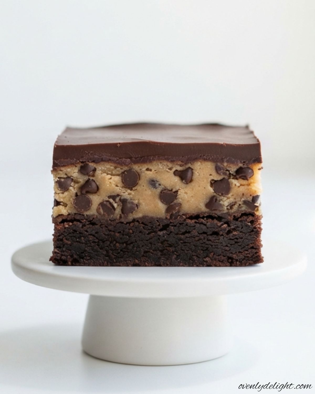 Fudgy Cookie Dough Brownies topped with creamy chocolate chip cookie dough