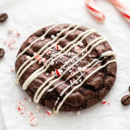 Fudgy Peppermint Mocha Cookies perfect for Christmas baking