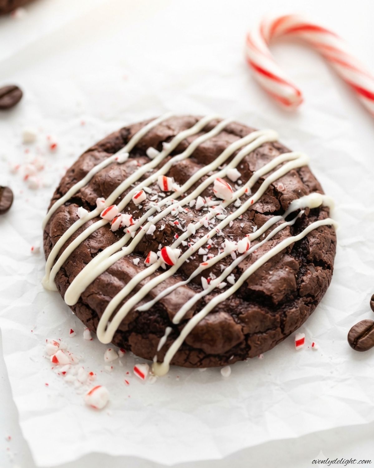 Fudgy Peppermint Mocha Cookies perfect for Christmas baking